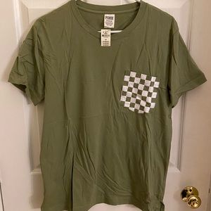 Green Victoria’s Secret PINK Pocket Campus Tee - Small